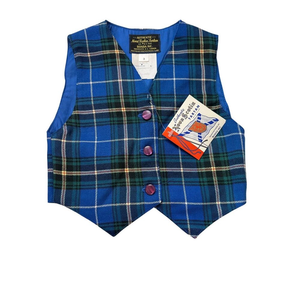 Vintage Nova Scotia Tartan Vest  Size 3 Bonda Inc. Officially Licensed Wool